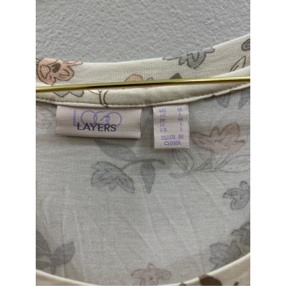 Logo Layers Floral Scoop Neck Tunic size medium - Picture 3 of 6